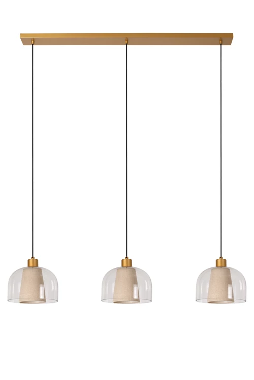 Lucide GUNHILD - Pendant light - 3xE27 - Transparant - turned off